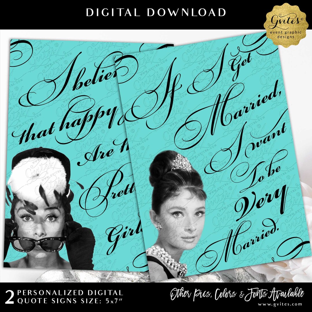 Audrey Hepburn Printable Quotes Customizable If I Get - Etsy