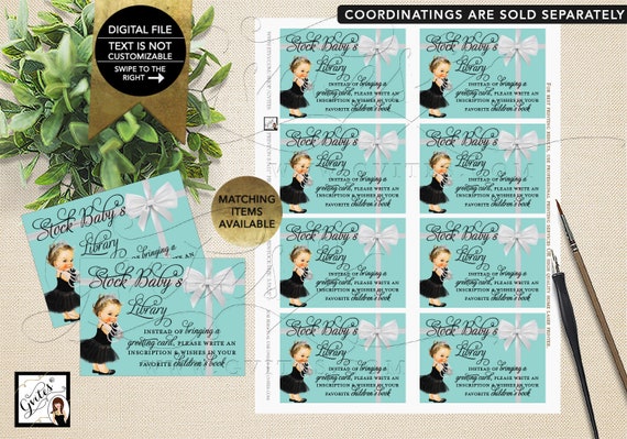 Book Request For Baby Girl, Baby and Co Shower Party Printable Inserts. 3.5x2.5" 8/Sheet. {INSTANT DOWNLOAD/Baby: Light Brunette} Il_570xn