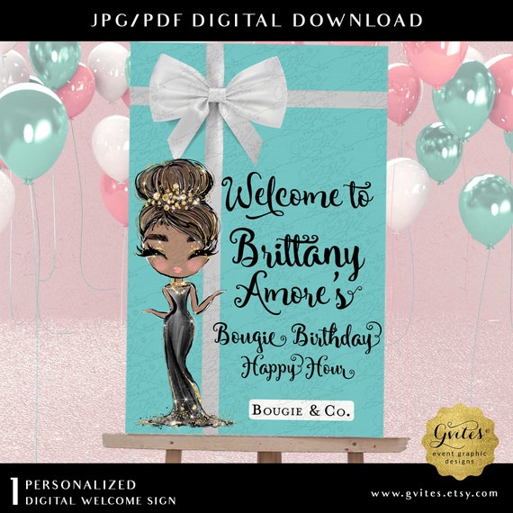 Birthday Party Decor Breakfast Welcome Digital Poster Entrance Decor Printable | JPG + PDF