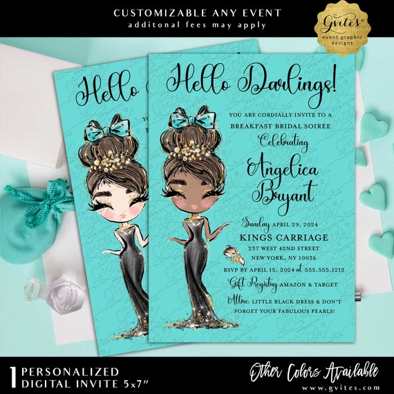 Printable Hello Darlings! Breakfast Bridal Soiree Invitation | 5x7"