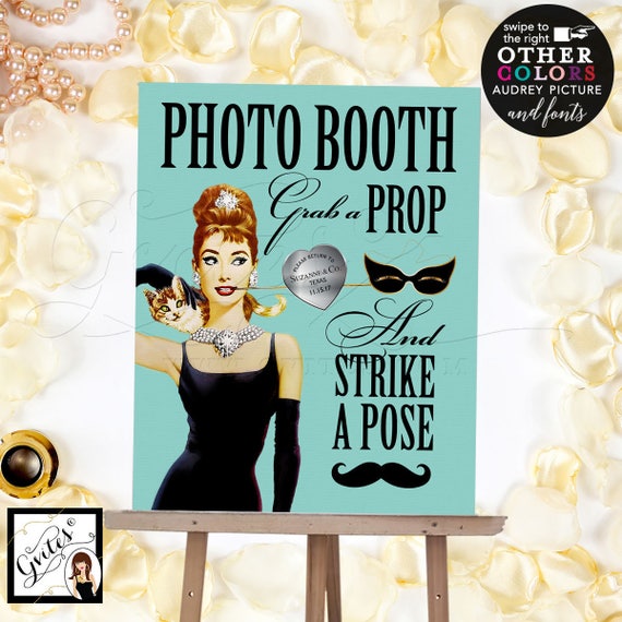 Audrey Hepburn Party Themed Photo Booth Sign 8x10