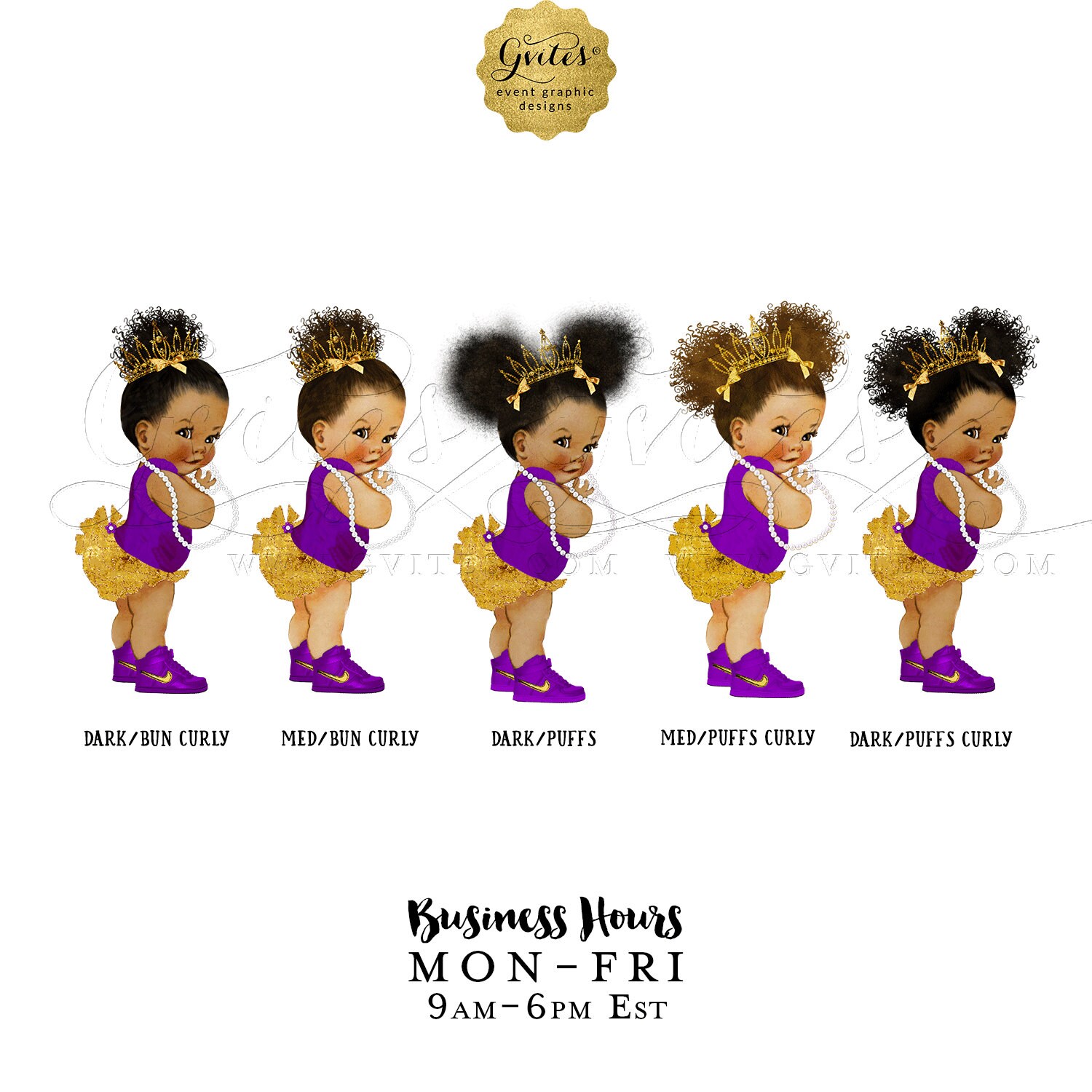 Purple & Gold Thank You Baby Shower Cards Princess African ...