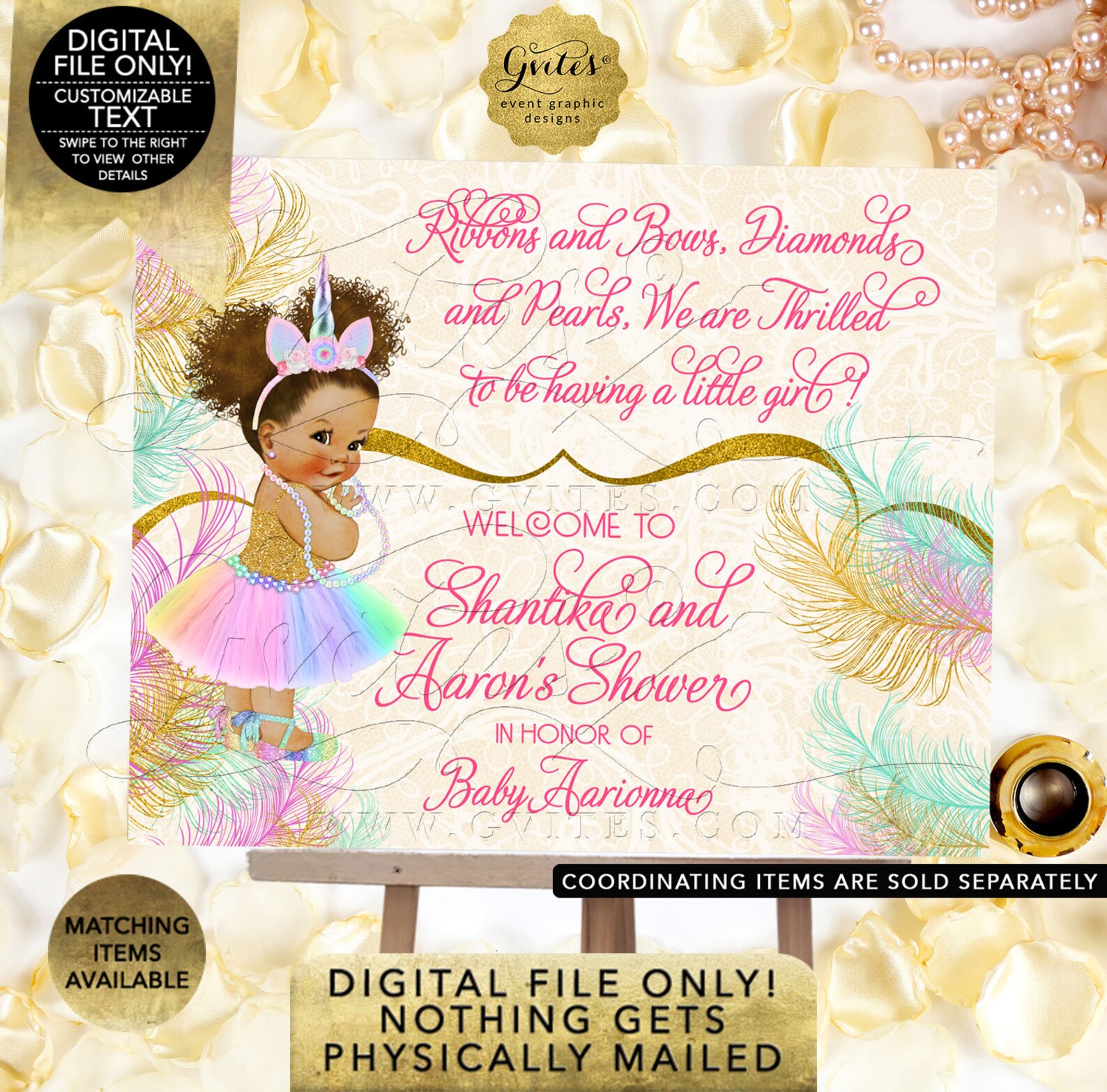 welcome unicorn princess baby shower sign | vintage baby girl ballet shoe rainbow colors | printable digital file | jpg + pdf fo welcome unicorn princess baby shower sign | vintage baby girl ballet shoe rainbow colors | printable digital file | jpg + pdf fo