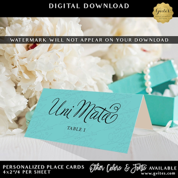 Printable Wedding Table Tent Place Cards Double Sided | Seating Guest Names | Digital File JPG + PDF