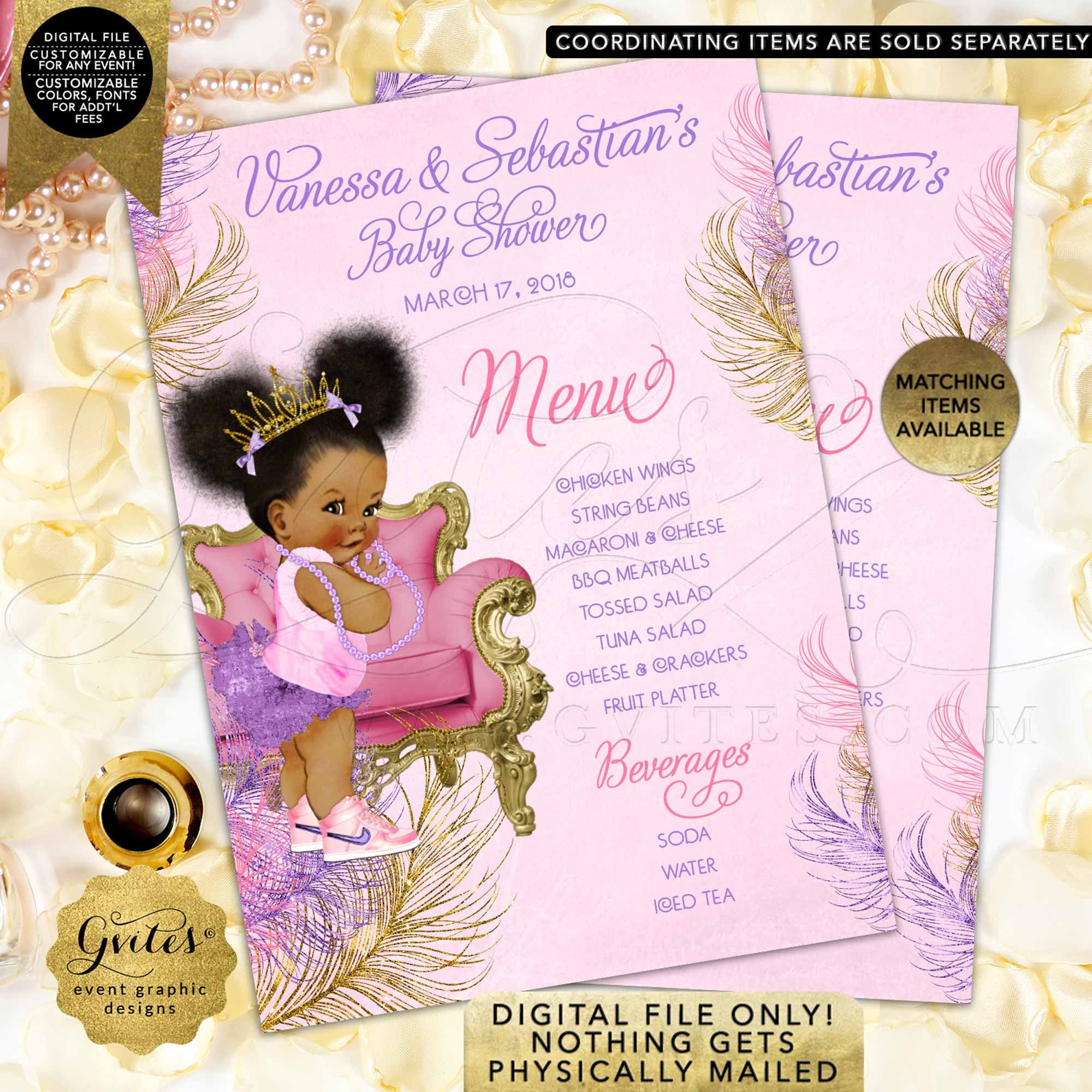pink purple gold baby shower