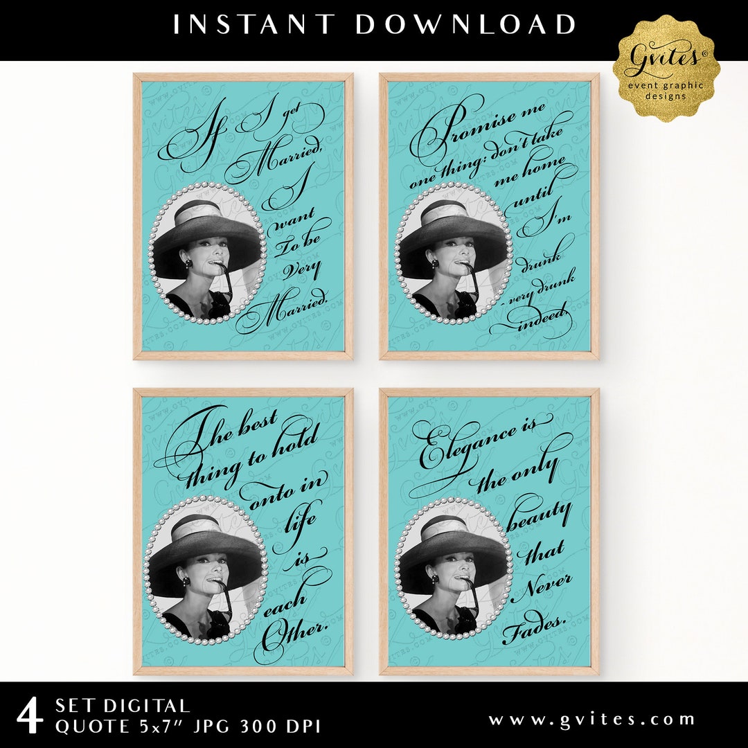 Audrey Hepburn Quote Decor Wall Art Download 5x7 Print Etsy