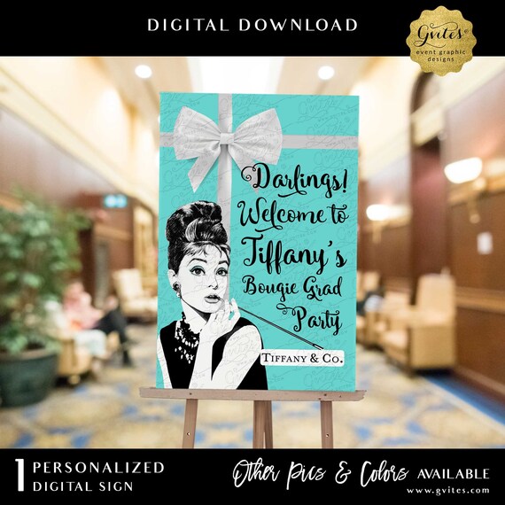 Welcome Audrey Hepburn Bougie Grad Party Brunch Printable Foam Board Sign | Digital Download