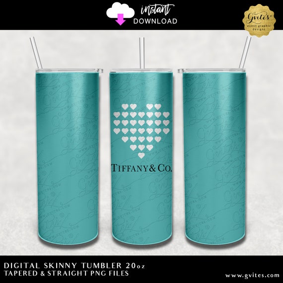 Blue Theme Co Tumbler Wrap Hearts Skinny 20oz Sublimate Digital Download PNG Files