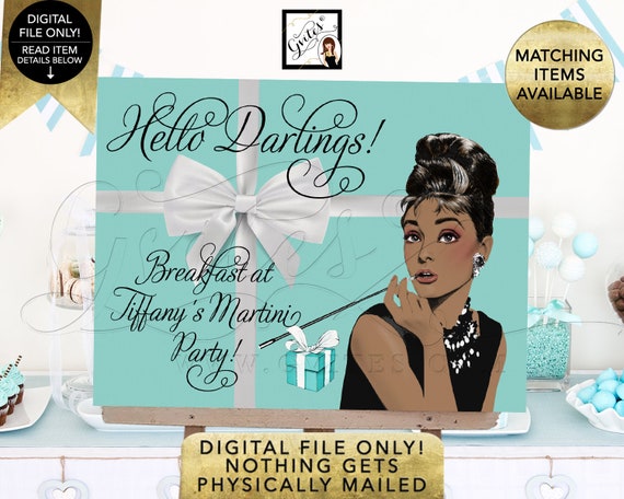 Breakfast at Welcome Sign - Audrey Hepburn Theme | Digital JPG + PDF by Gvites Il_570xn