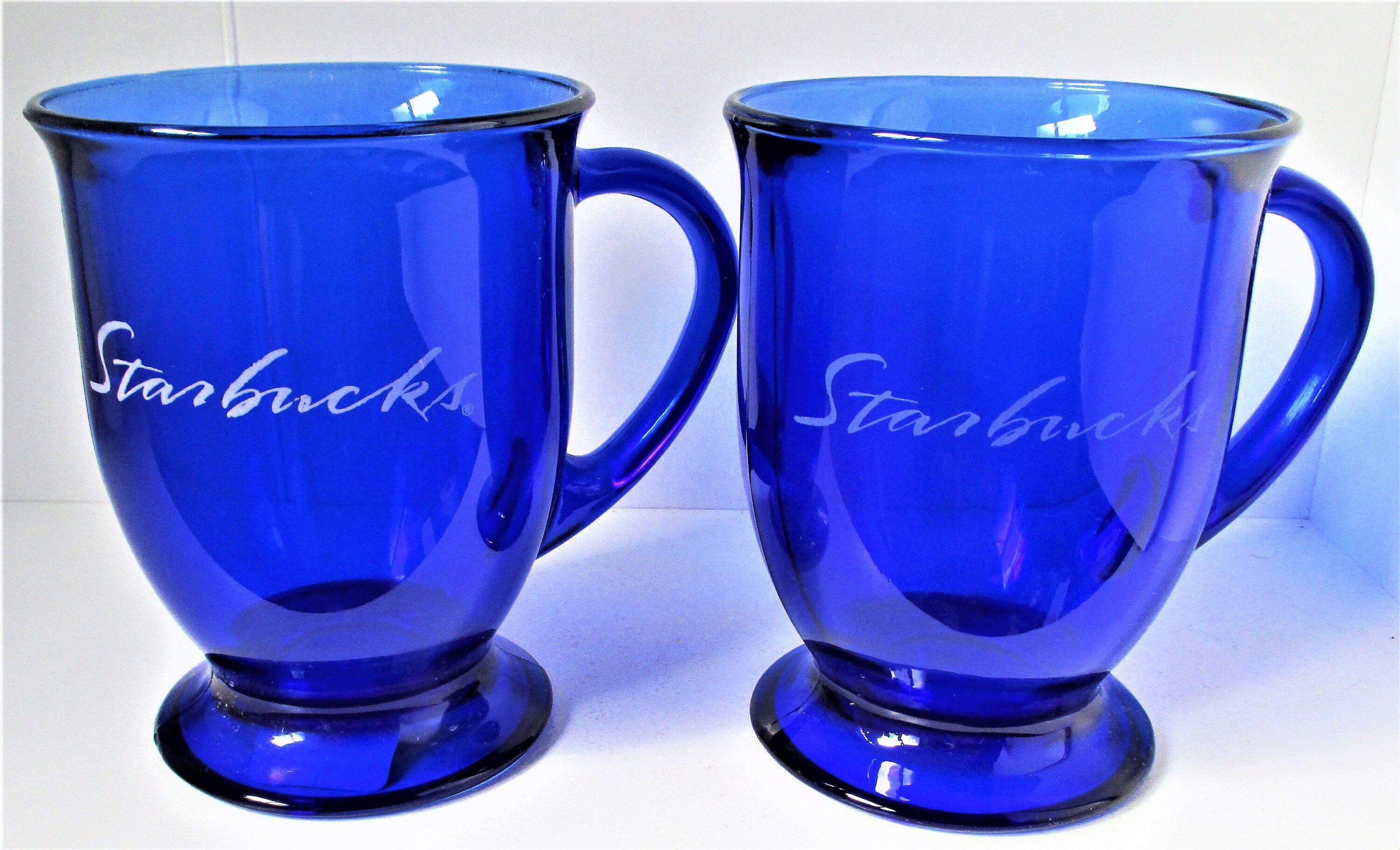 8 Vintage Cobalt Blue Anchor Hocking Irish Coffee Mugs