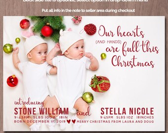 boy girl twin birth announcements etsy boy or girl announcements