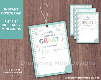 PRINTABLE First Day of School Gift tags for Teacher for Students for Staff Happy 1st Day Back to School Good Luck Have a Great School Year