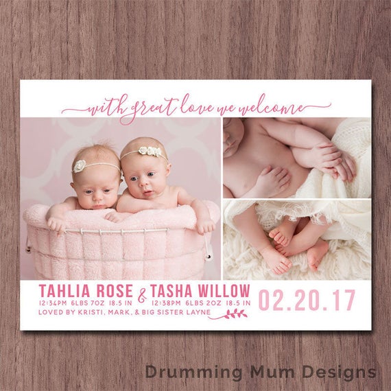 twin birth announcements