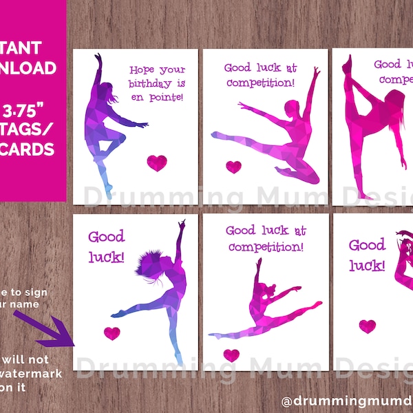 Dance Big Sister Little Sister Cards PRINTABLE Good Luck Gifts Sis Competition Season Gift Tags Birthday On En Pointe Leap Ballet Jazz Tap