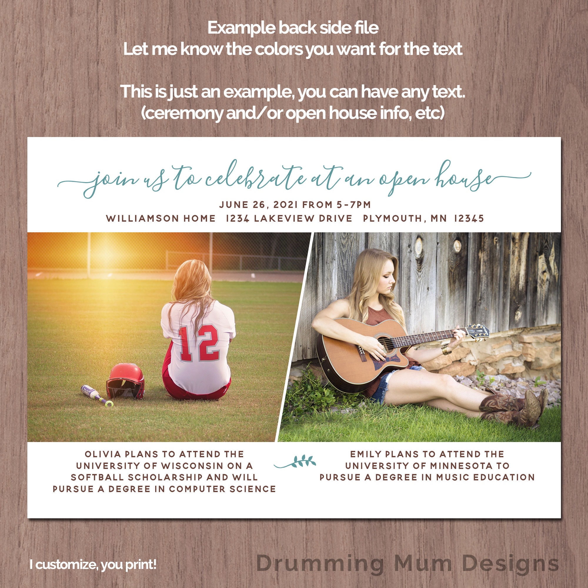 Twins Graduation Announcement Twin Graduation Invitation High Etsy