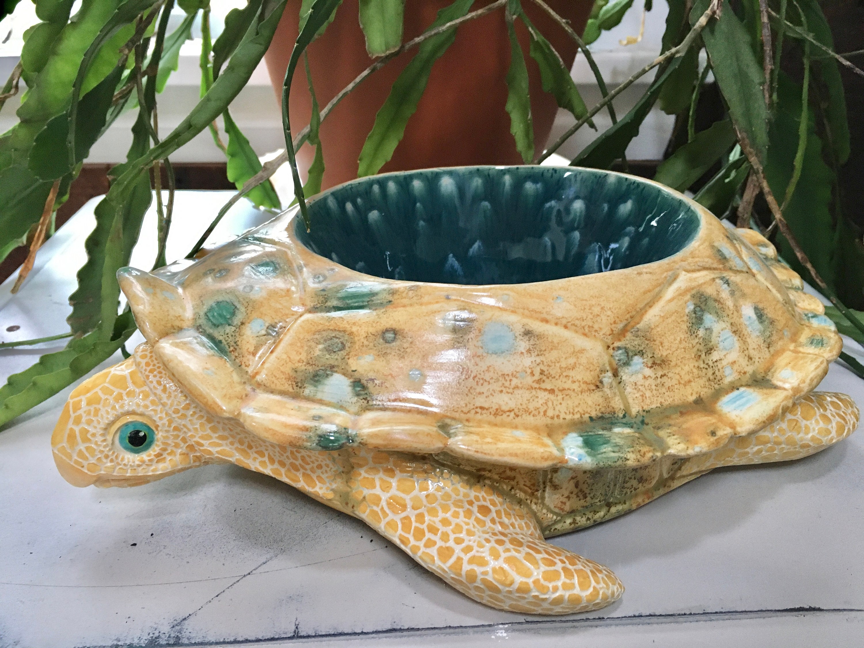 Turtle Bowl Turtle Turtle Art Ceramic Sea Turtle Ceramic Etsy