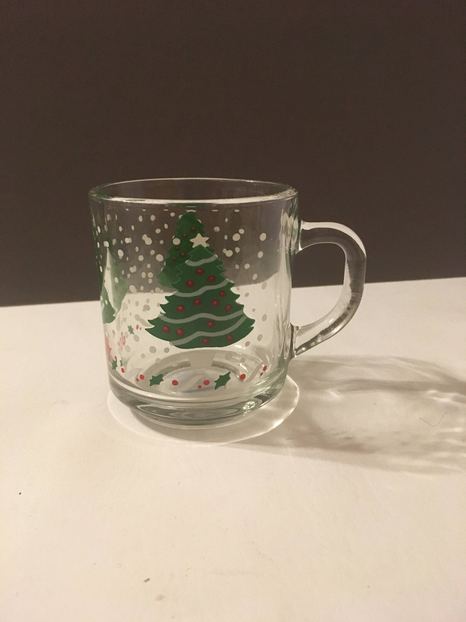 Vintage Glass Christmas Mug Eggnog Glass Mug Tea Light Holder Etsy