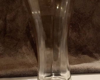 Vintage Glass Vase with Gold Trim Mid Century Home Decor Vintage Glass Decor