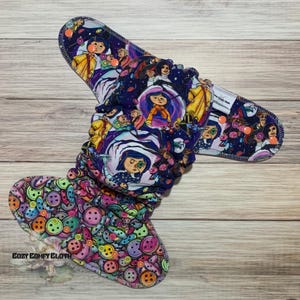 One size Button Girl split Custom Windpro Fleece Cloth Diaper: One Size Hybrid Fitted Nappy