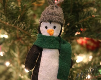 Felt Penguin Christmas Ornament / Felt Holiday Ornament