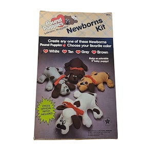 Vintage 1985 Pound Puppies Newborns Kit | DIY Plush Sewing