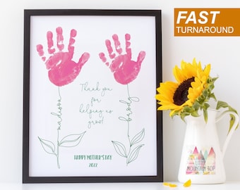 Printable Mother's Day Gift. Personalized Mother's Day Gift. Gift for Mom. Gift for Grandma. Child's Handprint. Keepsake gift for Mom.