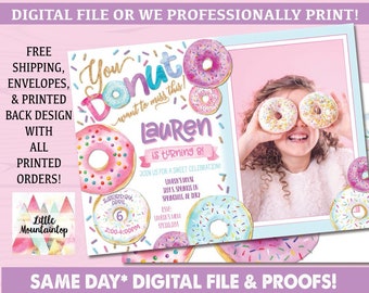 Donut Birthday Invitation. Donut Invitation. Donut Birthday Party. Donut Party. Sprinkles. Sweet Celebration. Donut Digital Invitation.