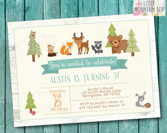 woodland birthday etsy