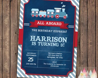 train party invite etsy