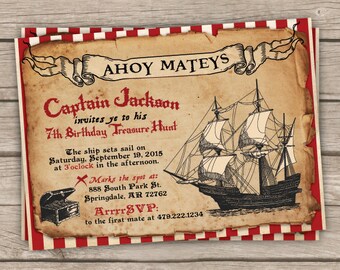 pirate invitations etsy