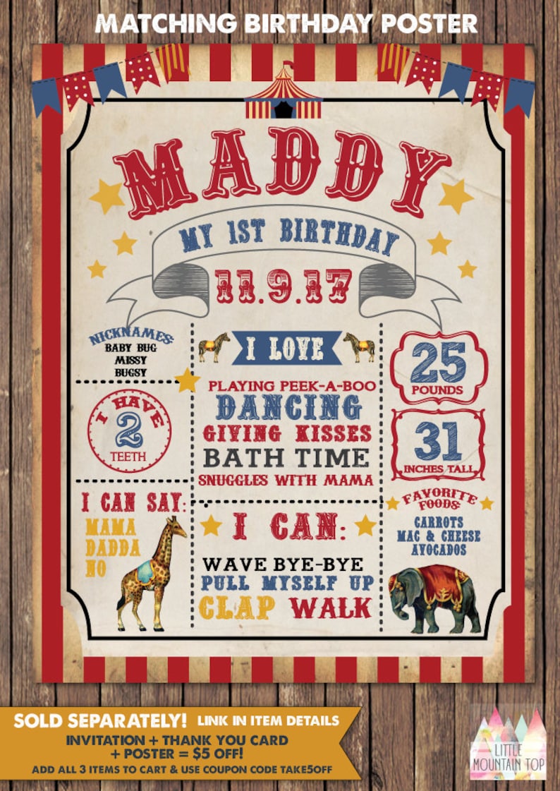 Circus Invitation. Circus Birthday Invitation. Circus Party. Vintage Circus Ticket Printable Invitation. Circus Themed Party. image 2