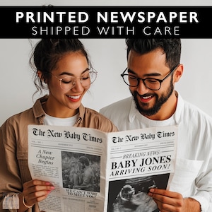 Pregnancy Announcement Newspaper, Unique Reveal Idea for Photos, Personalized Pregnancy Announcement, Pregnancy Photo Prop
