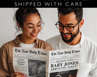 Pregnancy Announcement Newspaper, Unique Reveal Idea for Photos, Personalized Pregnancy Announcement, Pregnancy Photo Prop