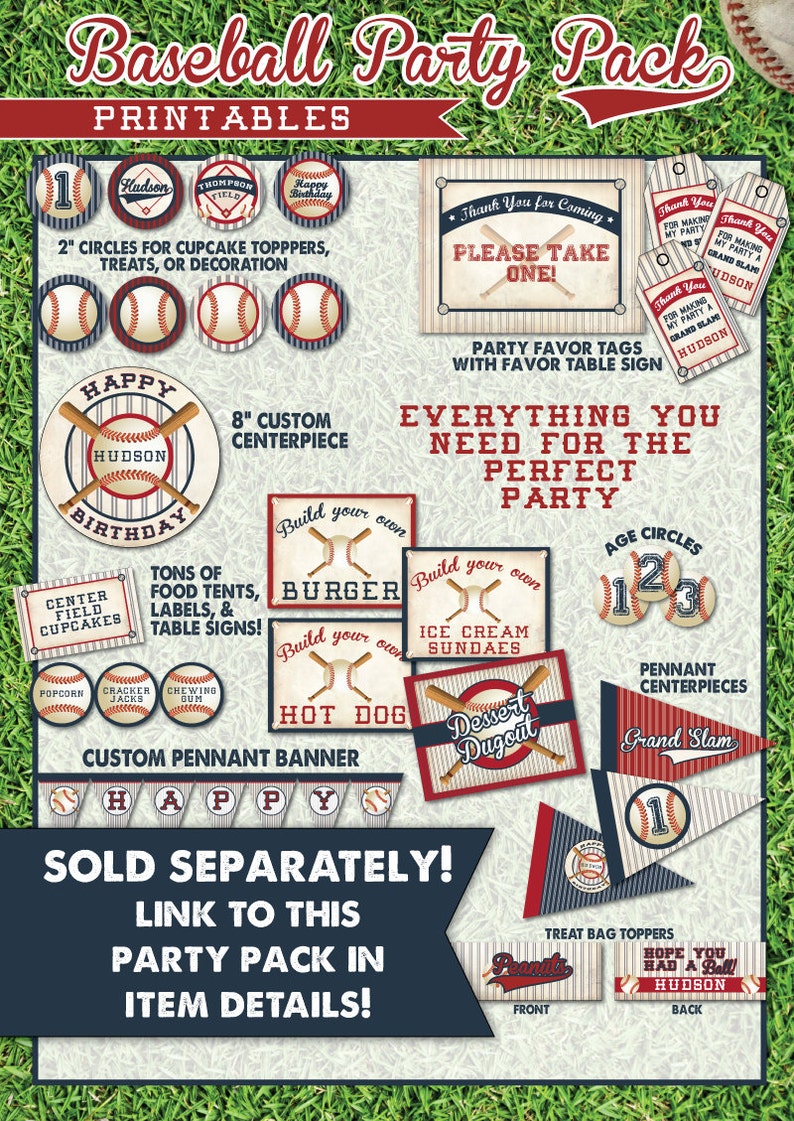 Baseball Invitation. Baseball Birthday Invitation. Baseball Birthday Party. Baseball Ticket Invitation. DIY Printable OR Printed Invitation image 3