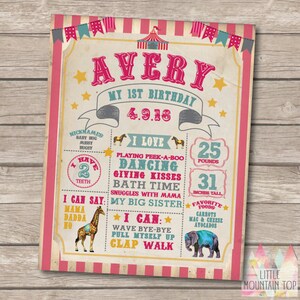 Circus First Birthday Poster. Circus Birthday Poster. Circus First Birthday. First Birthday Poster. Pink Circus Party. Circus Birthday. Pink