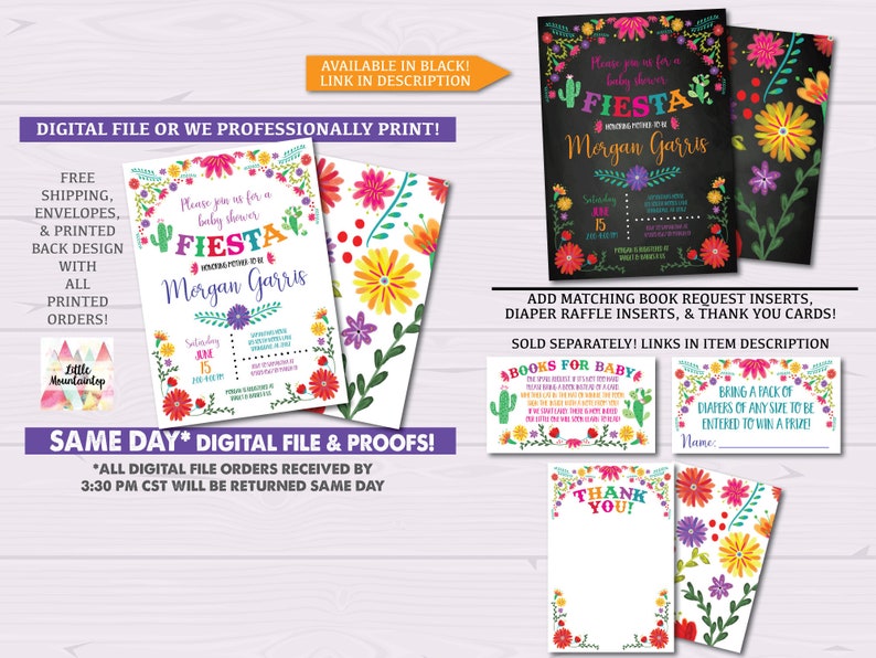 Fiesta Baby Shower Invitation Cinco De Mayo Baby Shower Etsy