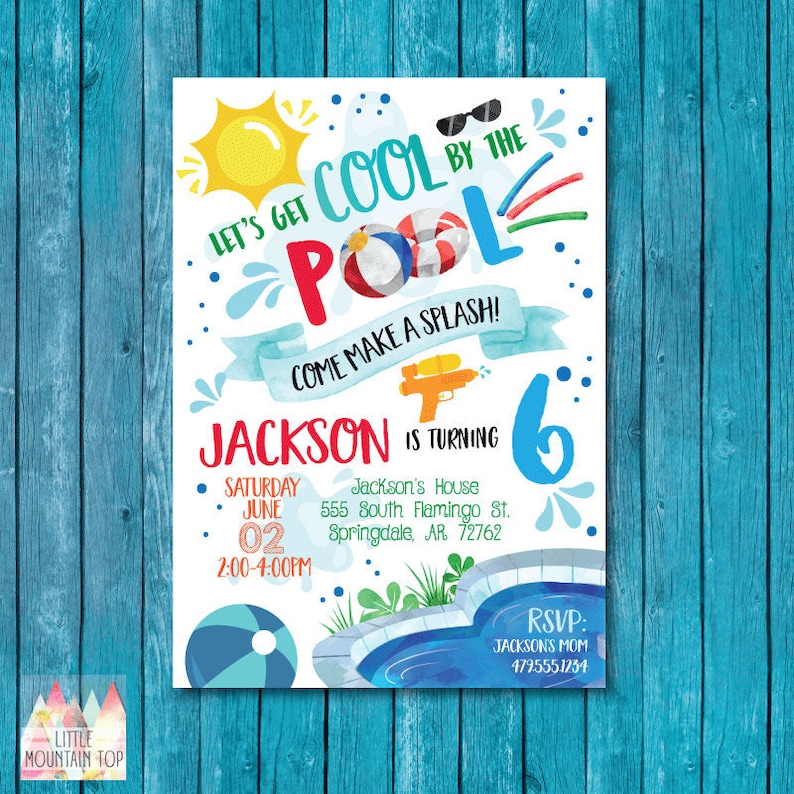 Pool Party Invitation. Pool Party Birthday Invitation ...