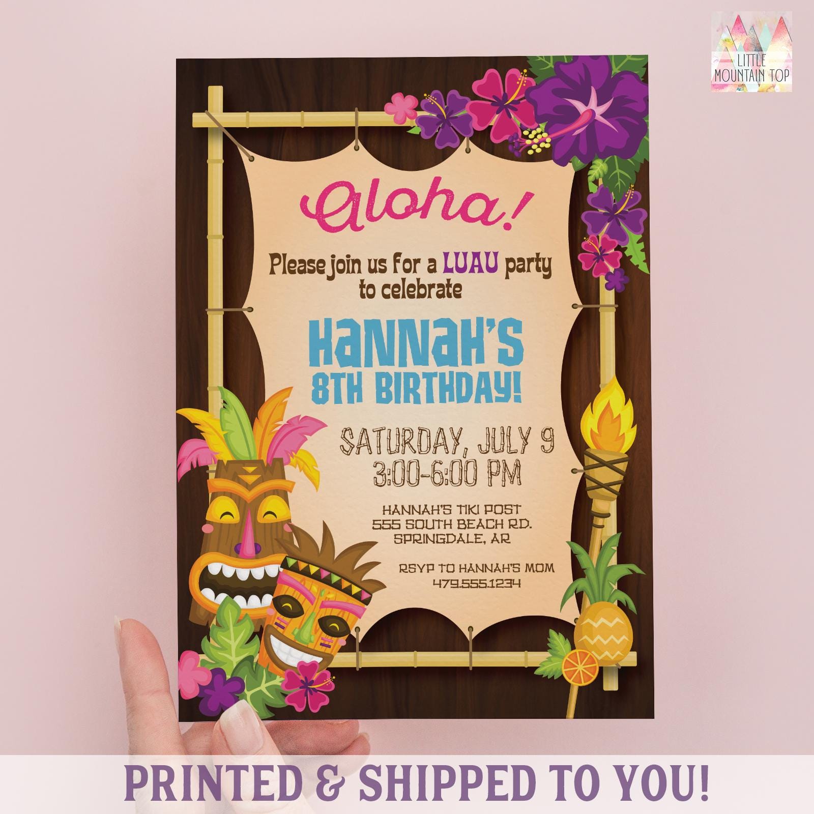 Luau Invitation. Luau Birthday Invitation. Luau Party. Hawaiian Invitation. Hawaiian Party Invitation. Tropical Party. Summer Birthday