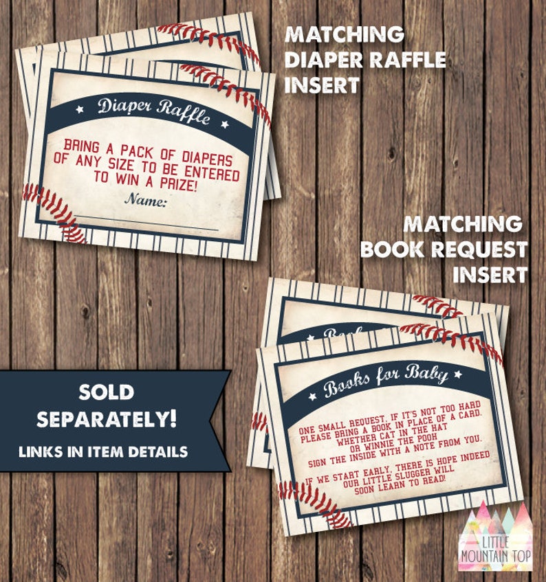 Baseball Baby Shower Invitation Baseball Baby Shower Invite DIY Printable or Printed Invitations image 2