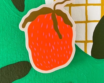 Wonky Strawb Vinyl Sticker