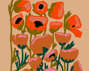 Poppy Blobs // Art Print