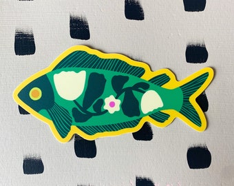 Folk Fish Vinyl Sticker