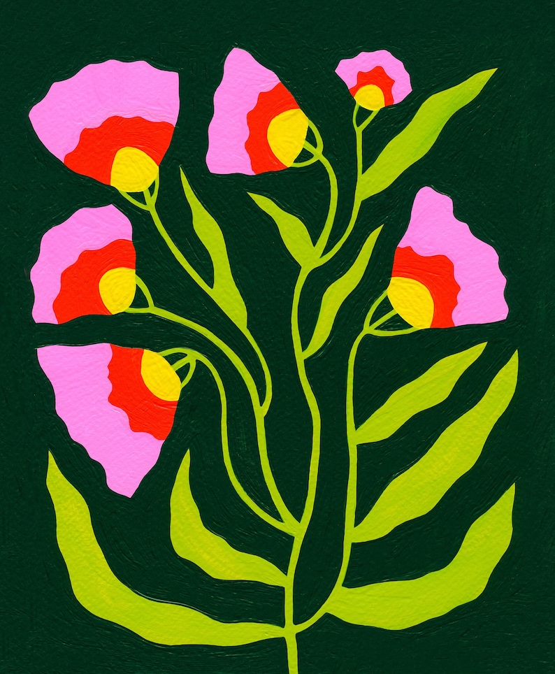 Folk Art Blooms Inkjet Print image 1