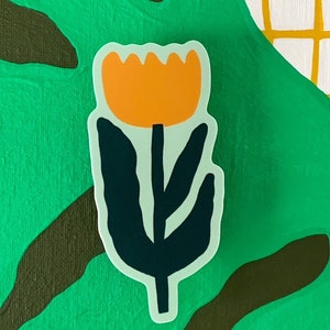 Big Flower Vinyl Sticker // 3 Colors Mustard/Forest/Mint