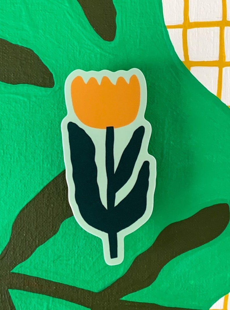 Big Flower Vinyl Sticker // 3 Colors Mustard/Forest/Mint