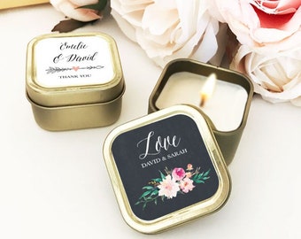 Gold Wedding Favors 12 pcs Custom Candle Wedding Favors Personalized Wedding Favors Bulk Candle Favors for Wedding Guests