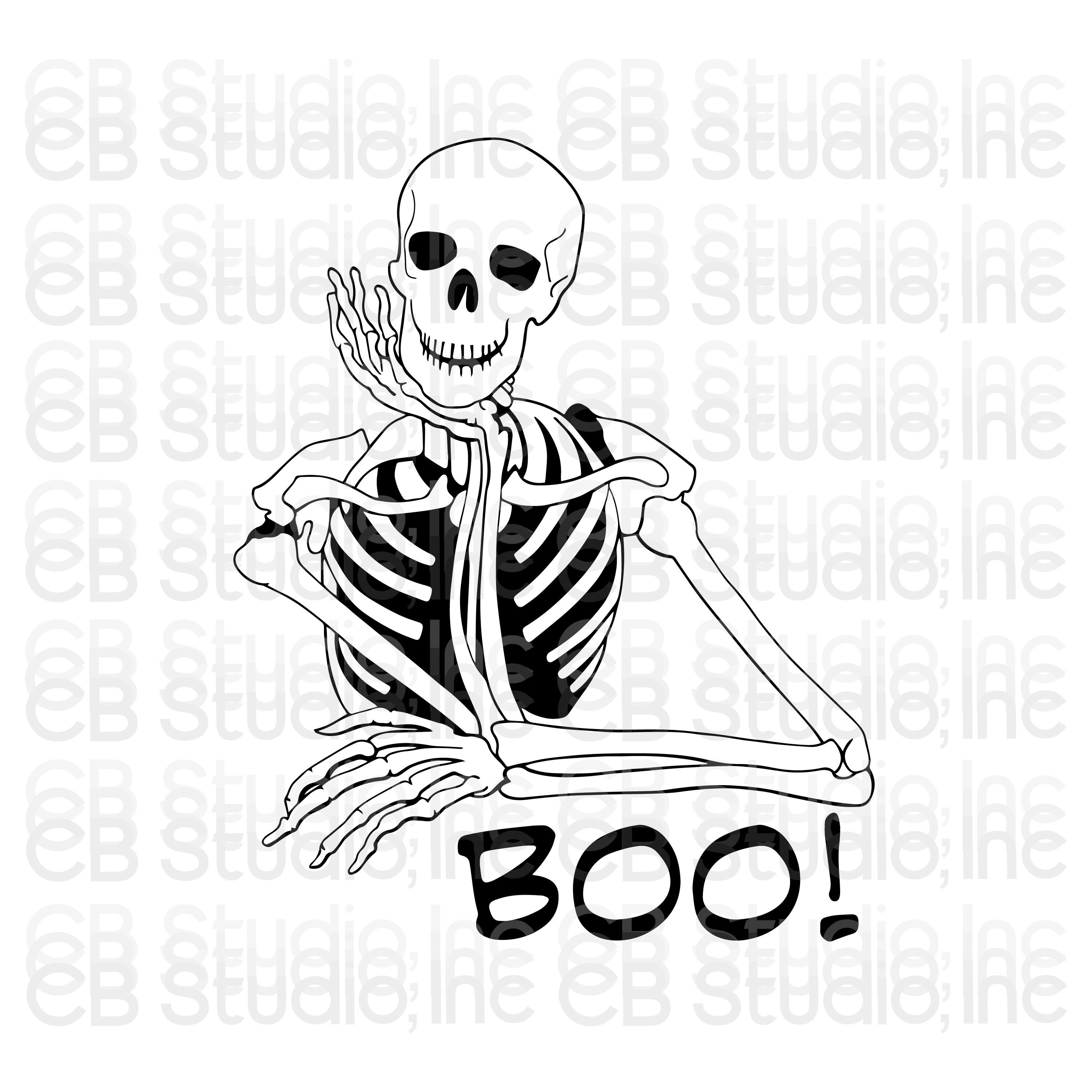 Hey Boo Skeleton Boo Skeleton Design SVG & PNG Digital Download - Etsy