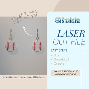 Baseball Earring Design for Laser *SVG Digital Download*