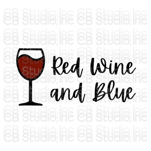 Vino rosso e blu - Design del bicchiere da vino *Download digitale SVG e PNG*