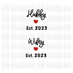 Esposa y esposo establecidos en 2023 - Diseño de corazón * Descarga digital SVG y PNG *